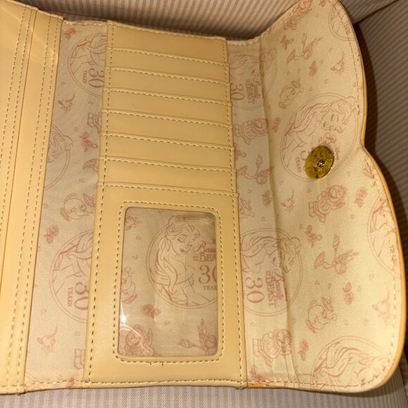 Disney Loungefly Beauty And The Beast 30th Anniversary Belle Yellow Dress Wallet - Picture 15 of 16